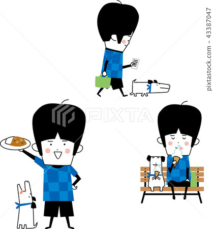 Boy and dog Boy and dog 43387047