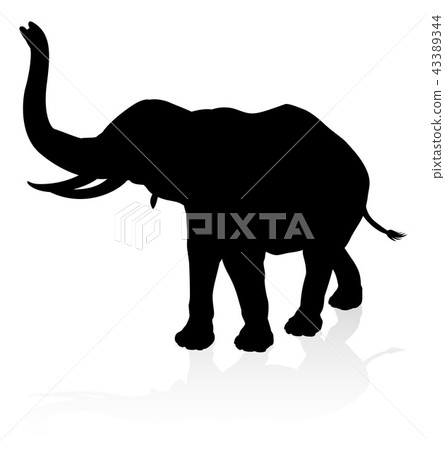 Elephant Safari Animal Silhouette 43389344