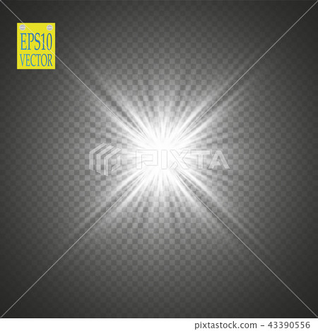 Glow light effect. Starburst with sparkles. 43390556