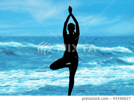 站立往海的樹姿勢 站立往海的樹姿勢 43390627