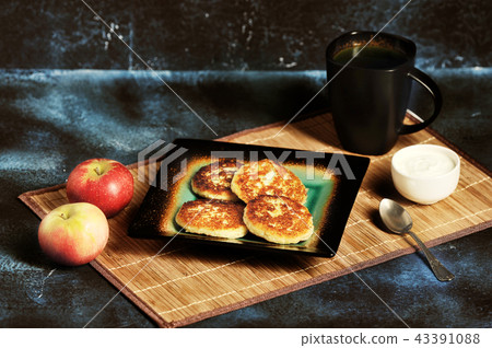 freshly baked cottage cheese pancakes 43391088