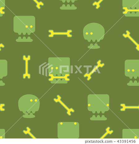 Seamless pattern with skulls and bones - Stock Illustration [43391456 ...