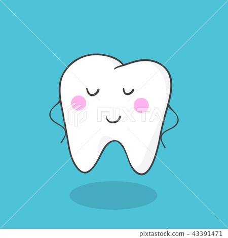 Cute smiling healthy molar tooth character Cute smiling healthy molar tooth character 43391471