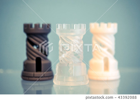 Three Objects photopolymer printed on a 3d printer. Three Objects photopolymer printed on a 3d printer. 43392088