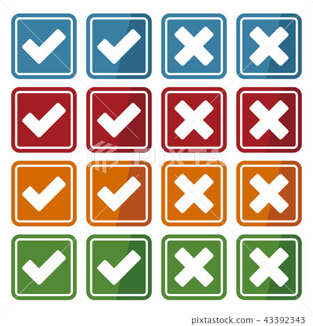 複選標記和十字圖標 43392343