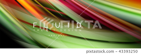 Wave fluid flowing colors motion effect, holographic abstract background. Vector illustration Wave fluid flowing colors motion effect, holographic abstract background. Vector illustration 43393250