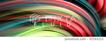 Wave fluid flowing colors motion effect, holographic abstract background. Vector illustration 43393253