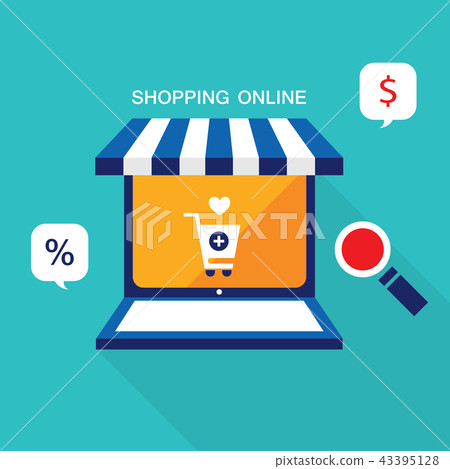 E commerce business concept. Online store, shopping, sale and buy products E commerce business concept. Online store, shopping, sale and buy products 43395128