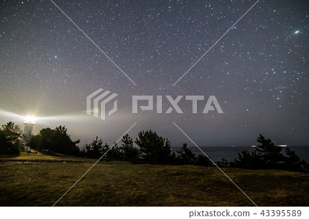 anorisaki lighthouse with starry night 43395589