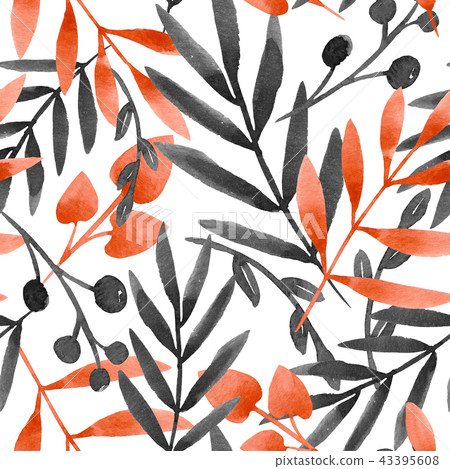 Watercolor floral pattern Watercolor floral pattern 43395608