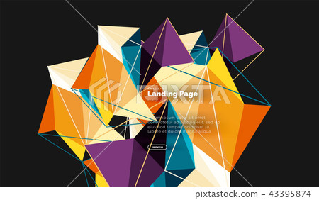 Vector 3d triangle abstract background, polygonal geometric design Vector 3d triangle abstract background, polygonal geometric design 43395874