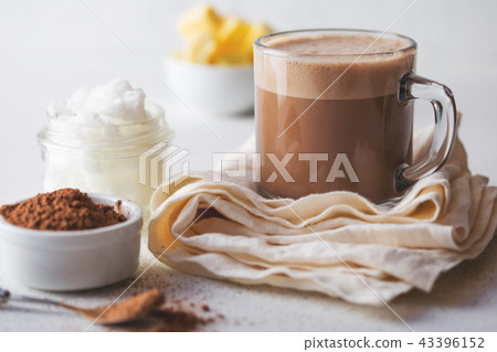 BULLETPROOF CACAO. Ketogenic keto diet hot drink. Cacao blended with coconut oil and butter. Cup of 43396152