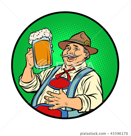 Oktoberfest Bavarian man with beer 43396178