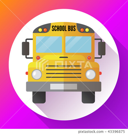 Yellow school bus icon Isolated on white background 43396875