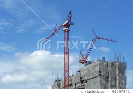 Inside place for tall buildings under construction Inside place for tall buildings under construction 43397941