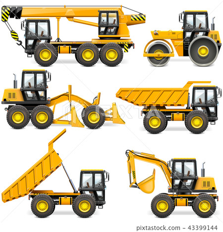 Vector Yellow Construction Machinery Set 2 Vector Yellow Construction Machinery Set 2 43399144