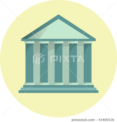 Bank icon, bank building flat illustration Bank icon, bank building flat illustration 43400526