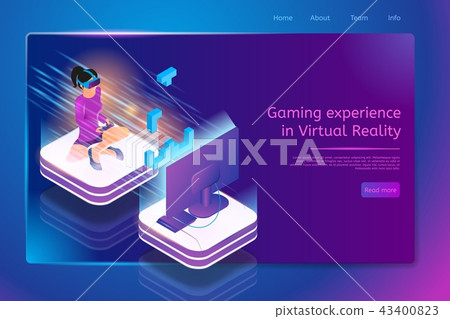 Playing Games In Virtual Reality Vector Concept 43400823