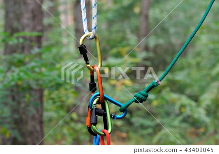 Carabiner climbing close-up. 43401045