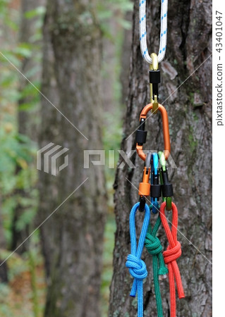 Carabiner climbing close-up. 43401047