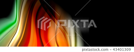 Rainbow fluid abstract shapes, liquid colors design, colorful marble or plastic wavy texture 43401309