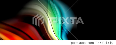 Rainbow fluid abstract shapes, liquid colors design, colorful marble or plastic wavy texture 43401310