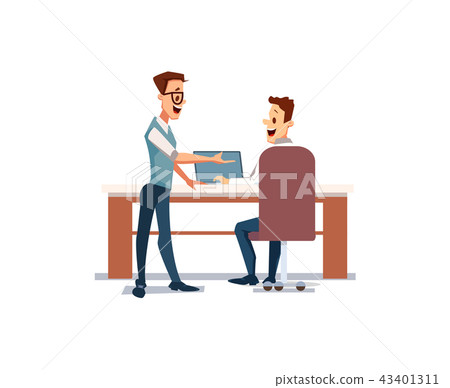 People Work in Office. Vector Illustration. People Work in Office. Vector Illustration. 43401311