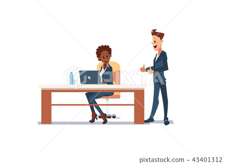 People Work in Office. Vector Illustration. People Work in Office. Vector Illustration. 43401312