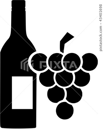 Winebottle and grapes Winebottle and grapes 43401698