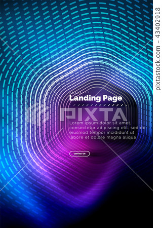 Neon glowing techno hexagon shape lines, hi-tech futuristic abstract background, landing page Neon glowing techno hexagon shape lines, hi-tech futuristic abstract background, landing page 43402918