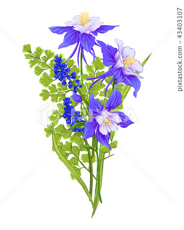 Bouquet of spring flowers. Colorful realistic vector illustration Bouquet of spring flowers. Colorful realistic vector illustration 43403107
