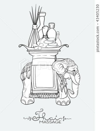 A set of items for Thai massage. Stock vector illustration. A set of items for Thai massage. Stock vector illustration. 43405230