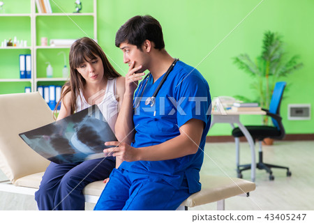 Female patient visiting male doctor in medical concept Female patient visiting male doctor in medical concept 43405247