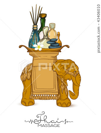 A set of items for Thai massage. Stock vector illustration. A set of items for Thai massage. Stock vector illustration. 43406010