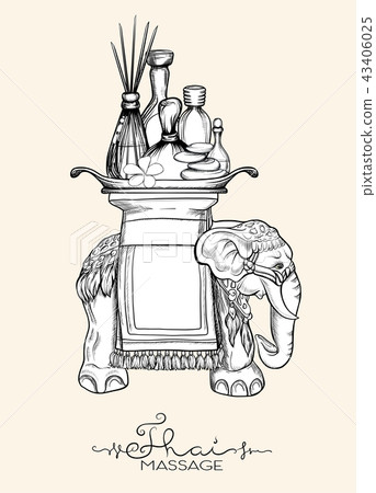 A set of items for Thai massage. Stock vector illustration. A set of items for Thai massage. Stock vector illustration. 43406025