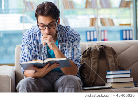 Caucasian student preparing for university exams Caucasian student preparing for university exams 43406026