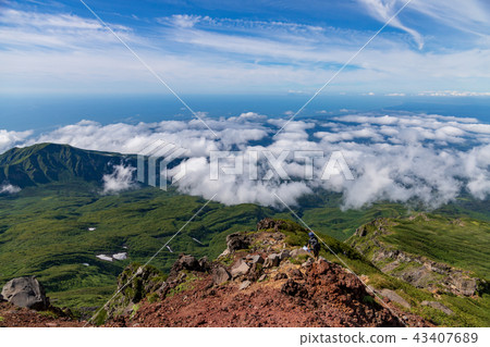 Mt. Chokai mountain climbing in summer Mt. Chokai mountain climbing in summer 43407689