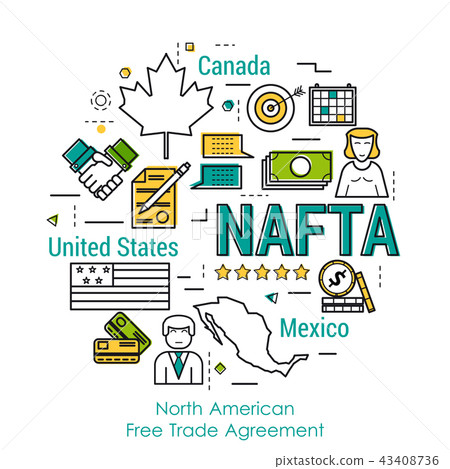 Line Art Concept - NAFTA - Stock Illustration [43408736] - PIXTA