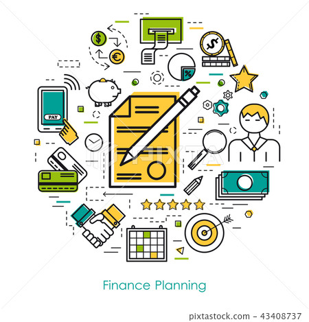 Line Art concept - Finance Planning Line Art concept - Finance Planning 43408737