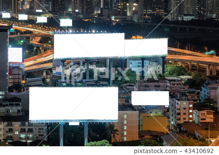Blank large billboards with traffic Blank large billboards with traffic 43410692