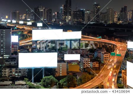 Blank large billboards with traffic Blank large billboards with traffic 43410694