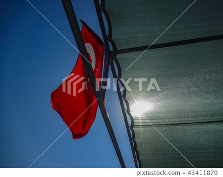 Turkish flag against the sky 43411870