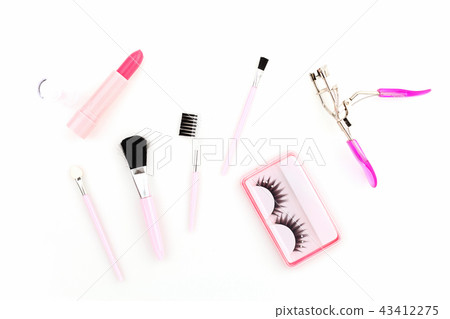 Cosmetics set for women on white background 43412275