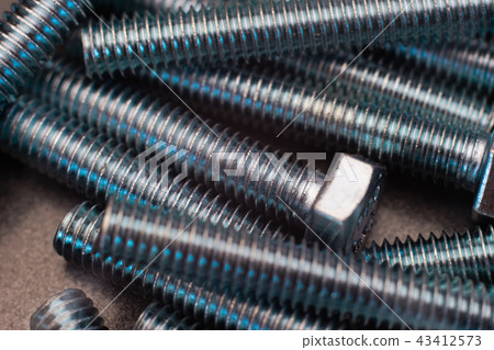Screw rotation 360 degrees. Macro view. 43412573