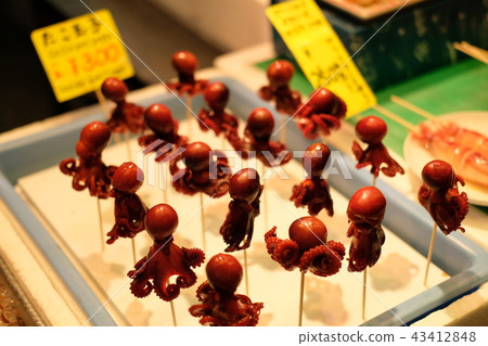 Takoyaki Octopus Skewers in Nishiki Market, Kyoto 43412848