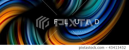 Wave fluid flowing colors motion effect, holographic abstract background. Vector illustration Wave fluid flowing colors motion effect, holographic abstract background. Vector illustration 43413432