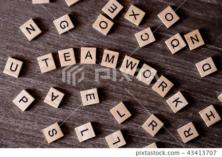 Concept presented by crossword with words teamwork with many woo 43413707