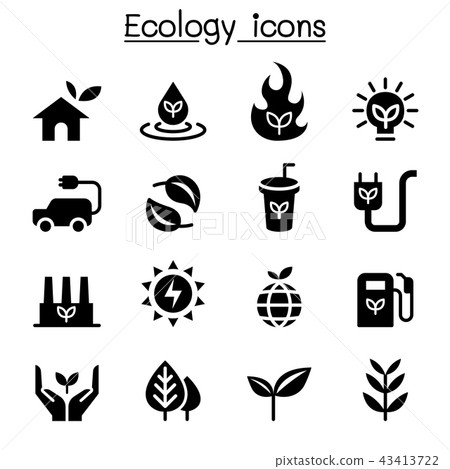 Ecology & Sustainable lifestyle icon set Ecology & Sustainable lifestyle icon set 43413722