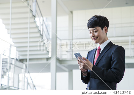 Business smartphone recruit businessmen job search newcomer men 43413748