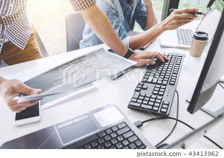 Programmers cooperating at Developing programming and website wo 43413962